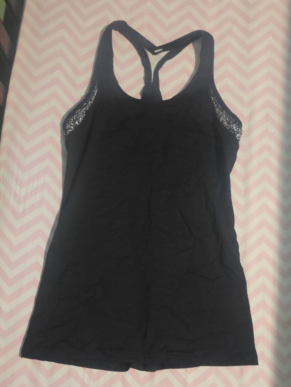 Lululemon Black Racerback Tank with Sequin Trim